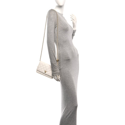 Chanel Lambskin Quilted CC Pearl Crush Wallet on Chain WOC White 2 of 14
