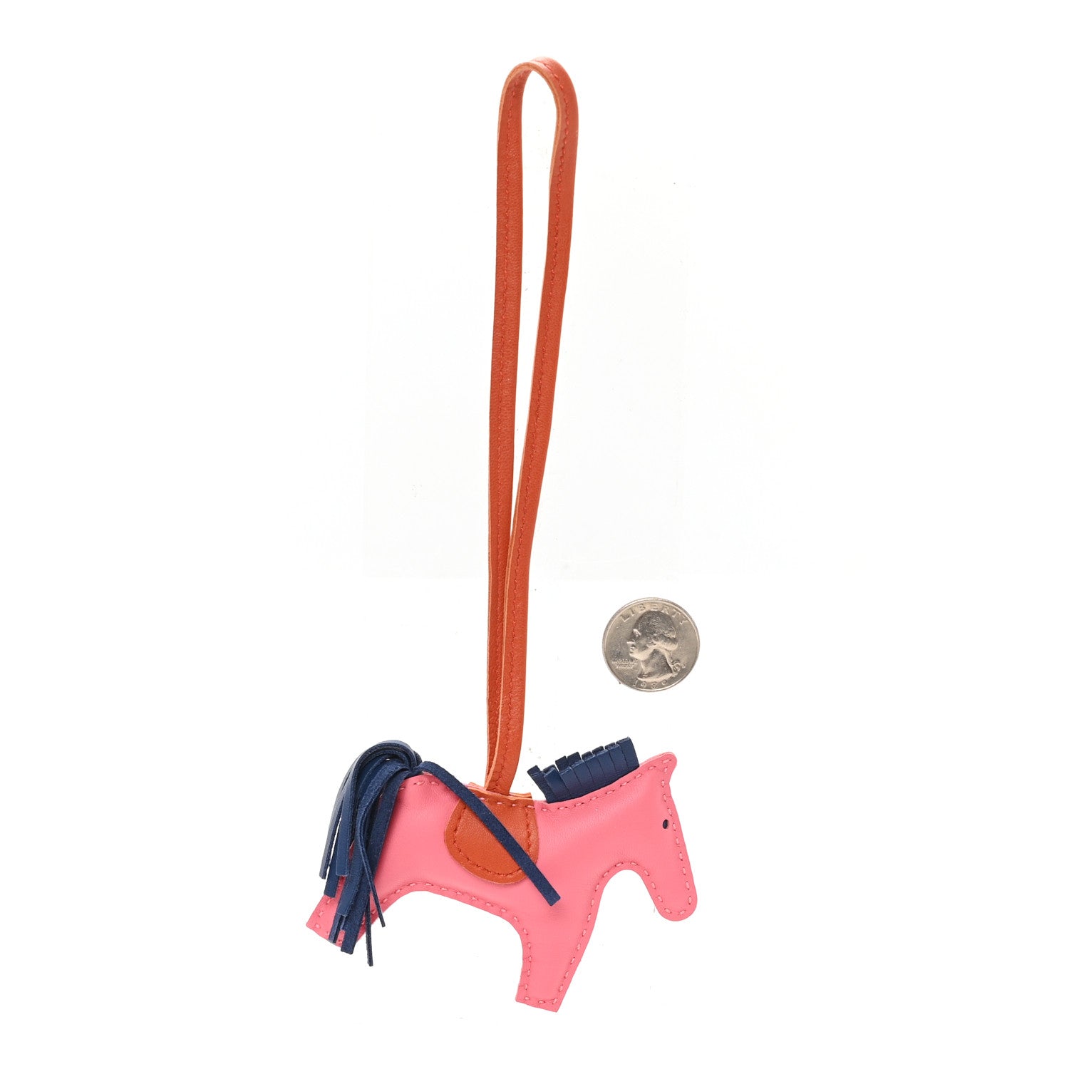 Hermes Milo Lambskin Grigri Rodeo Bag Charm PM Rose Azalee Cornaline Bleu De Malte 2 of 3