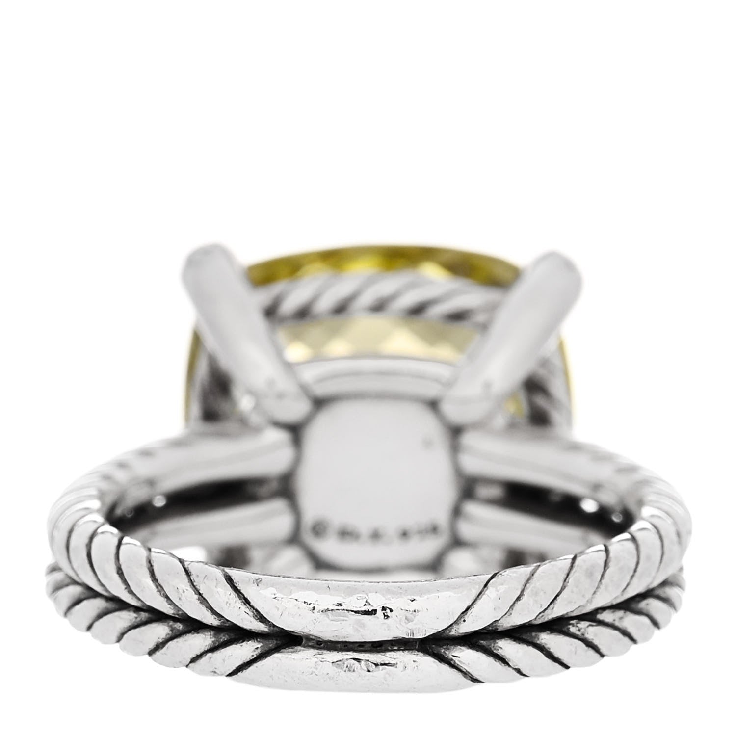 David Yurman Sterling Silver Diamond Lemon Citrine 14mm Chatelaine Ring 54 6.75 4 of 5