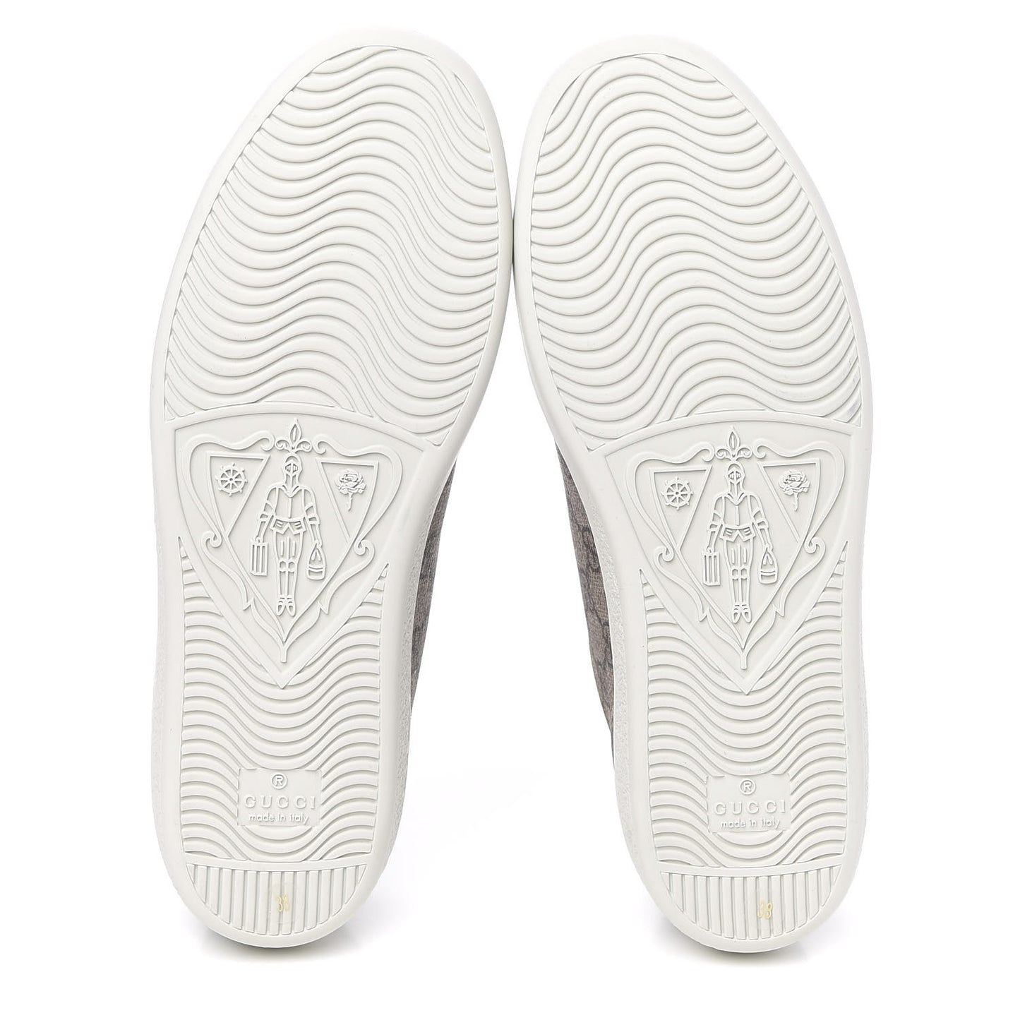 GG Supreme Monogram Fake/Not Womens Ace Sneakers 38 Beige New Shamarock Brown Sugar