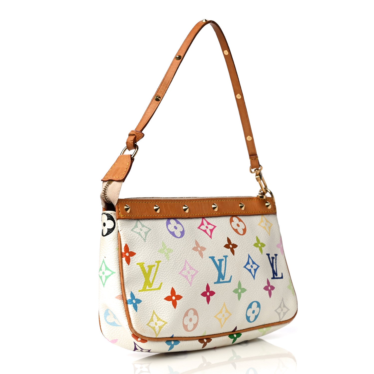 Louis Vuitton Monogram Multicolor Pochette Accessories White 2 of 15