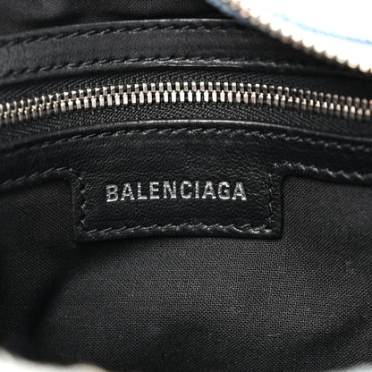 Balenciaga Washed Frayed Denim Crystal Neo Cagole Handbag XS Blue 5 of 9