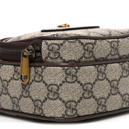 Gucci GG Supreme Monogram Mini Neo Vintage Double Zip Messenger Bag Beige New Acero Crop 8 of 9