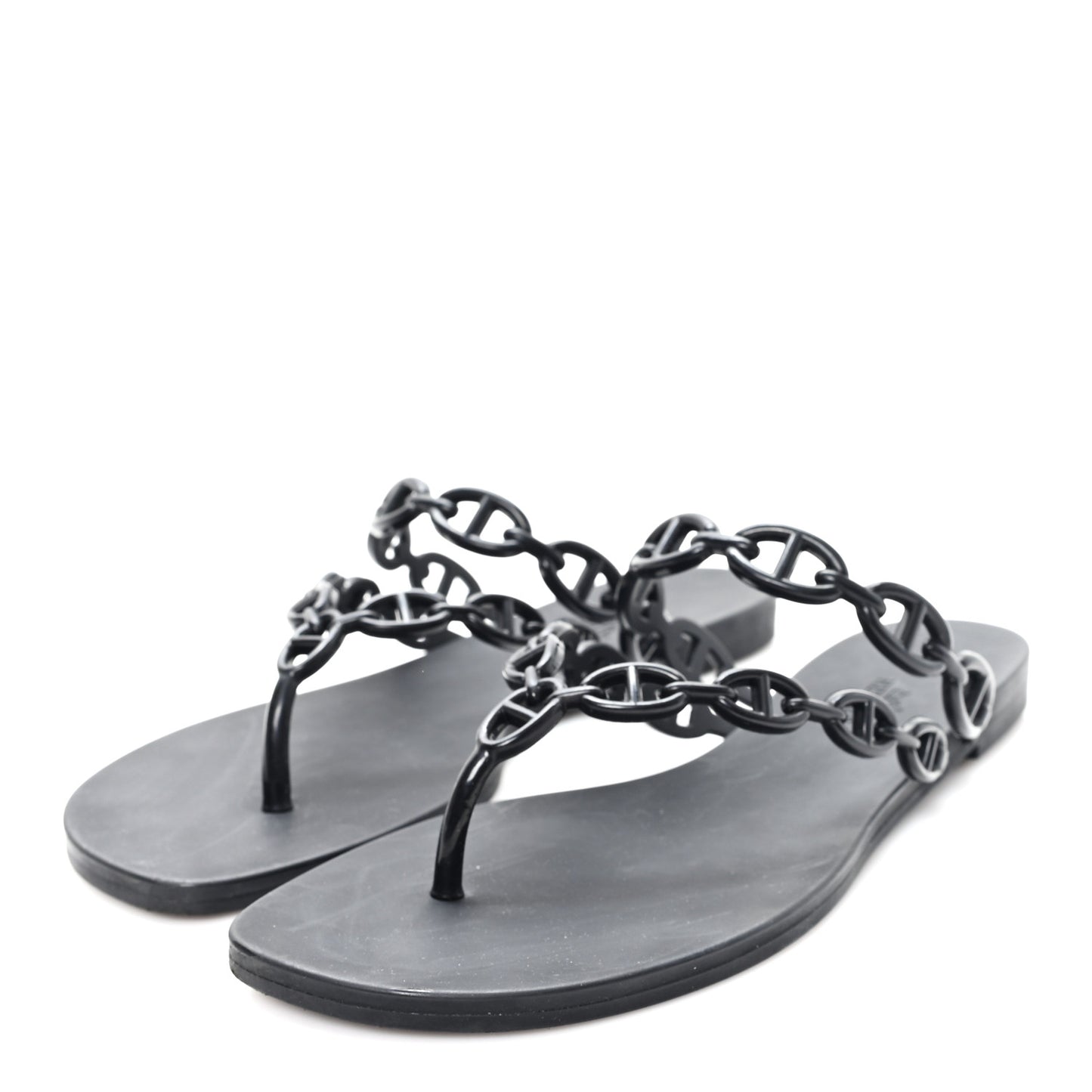 Rubber Chaine d'Ancre Island Sandals 38 Black