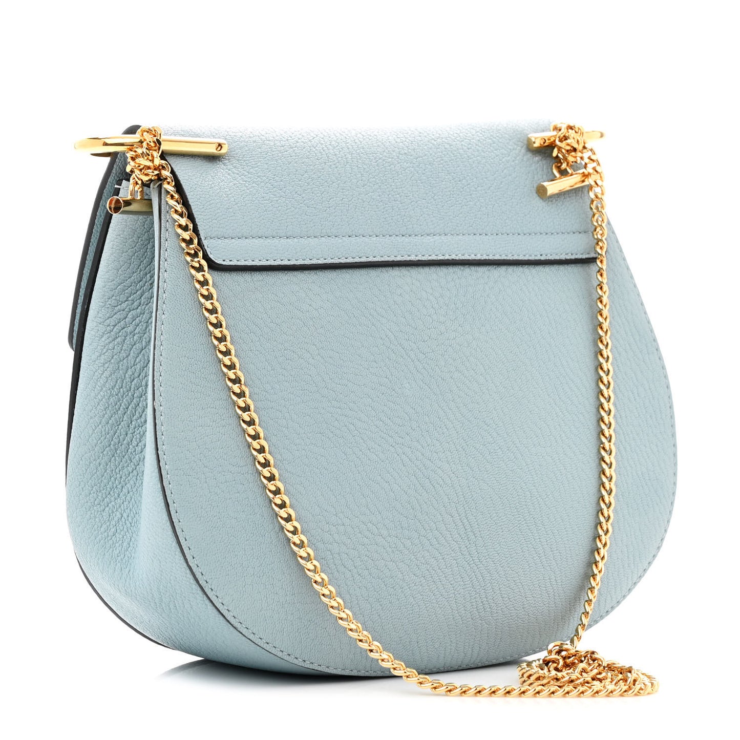 Grained Lambskin Drew Shoulder Bag Fresh Blue
