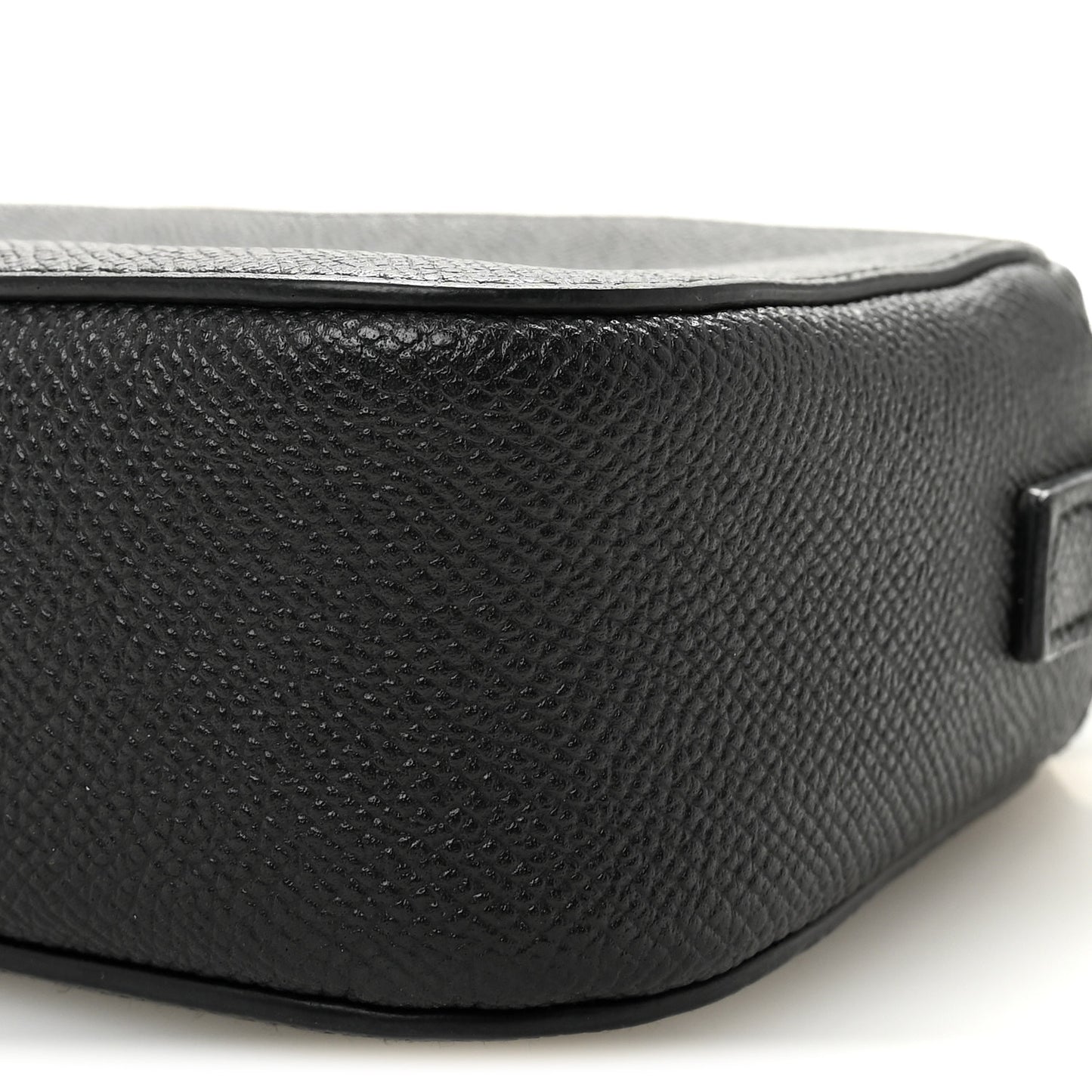 Signature Grained Calfskin Logo XS Ville Camera Bag Black White