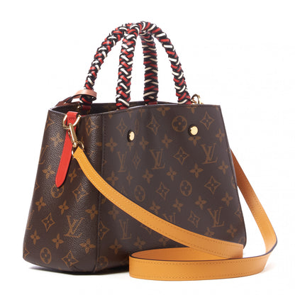 Louis Vuitton Monogram Braided Montaigne BB Coquelicot Creme Safran Peach 2 of 8
