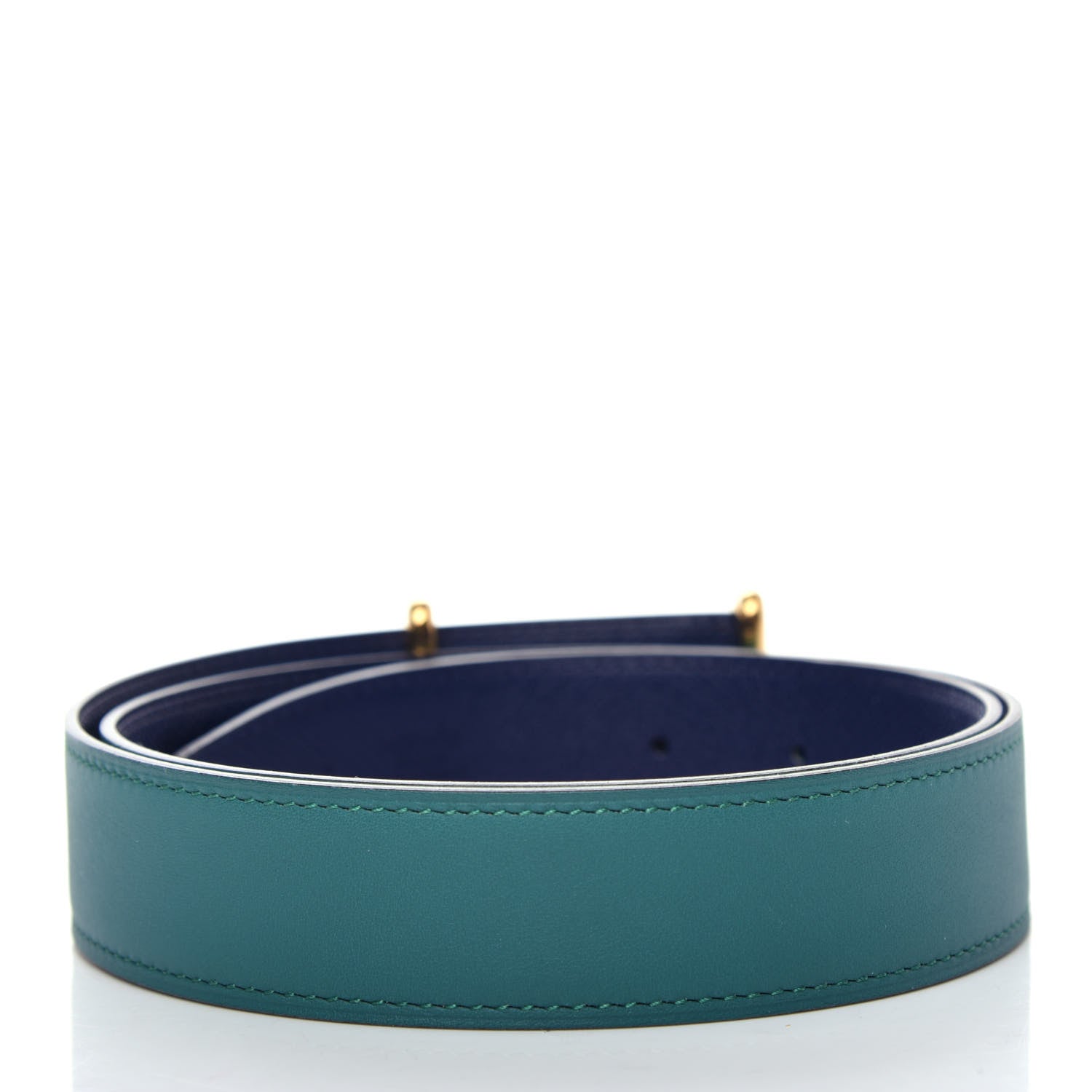 Hermes Swift Epsom 32mm Idem H Belt 80 Malachite Bleu Saphir 2 of 5