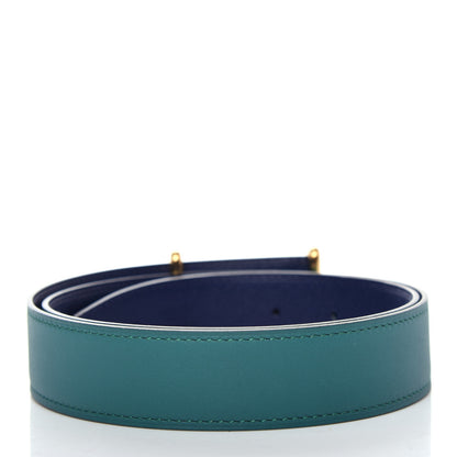 Hermes Swift Epsom 32mm Idem H Belt 80 Malachite Bleu Saphir 2 of 5