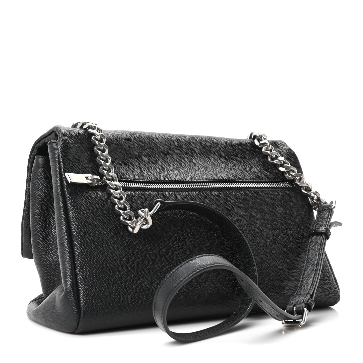 Grain De Poudre Medium West Hollywood Monogram Fold-Over Black