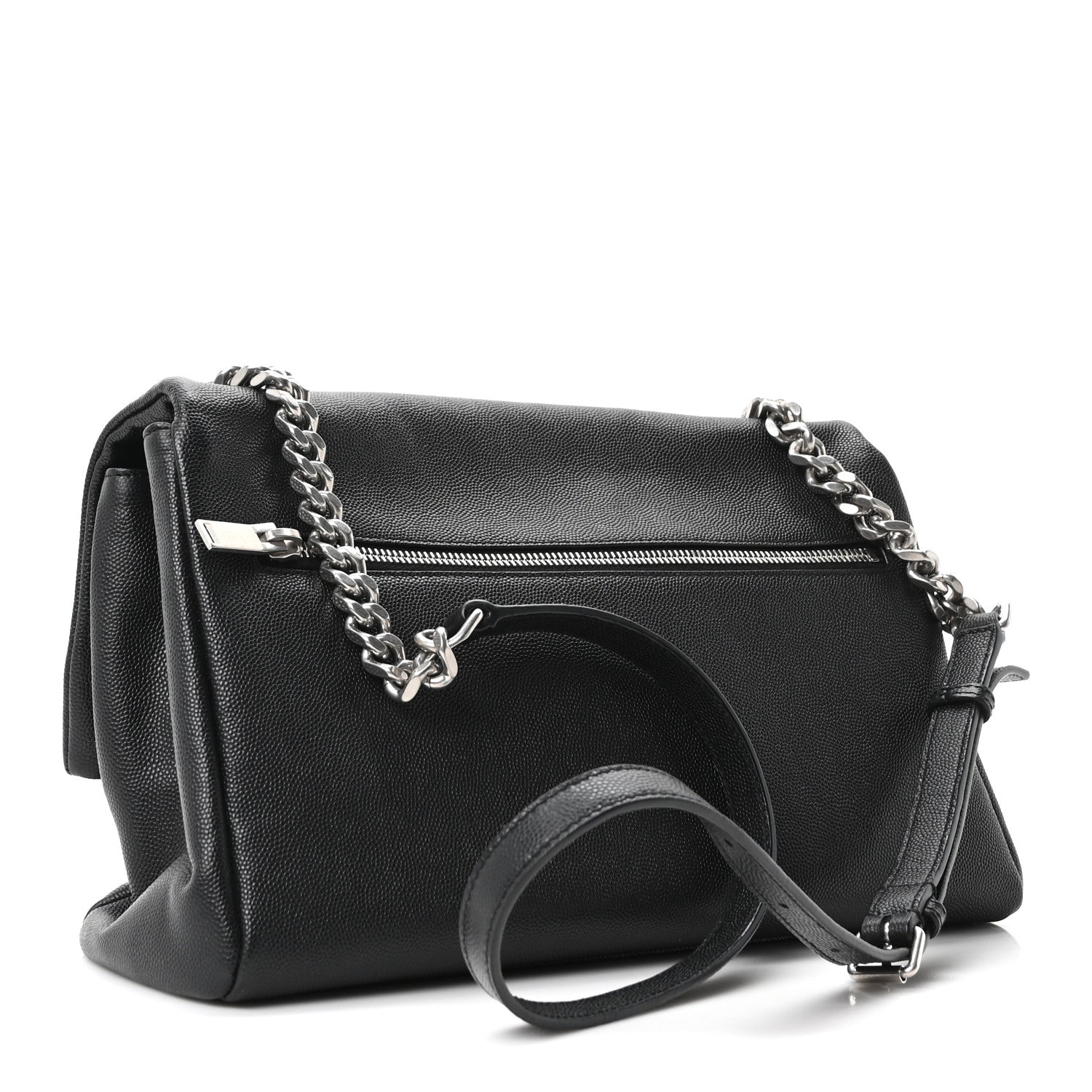 Saint Laurent Grain De Poudre Medium West Hollywood Monogram Fold-Over Black 3 of 10