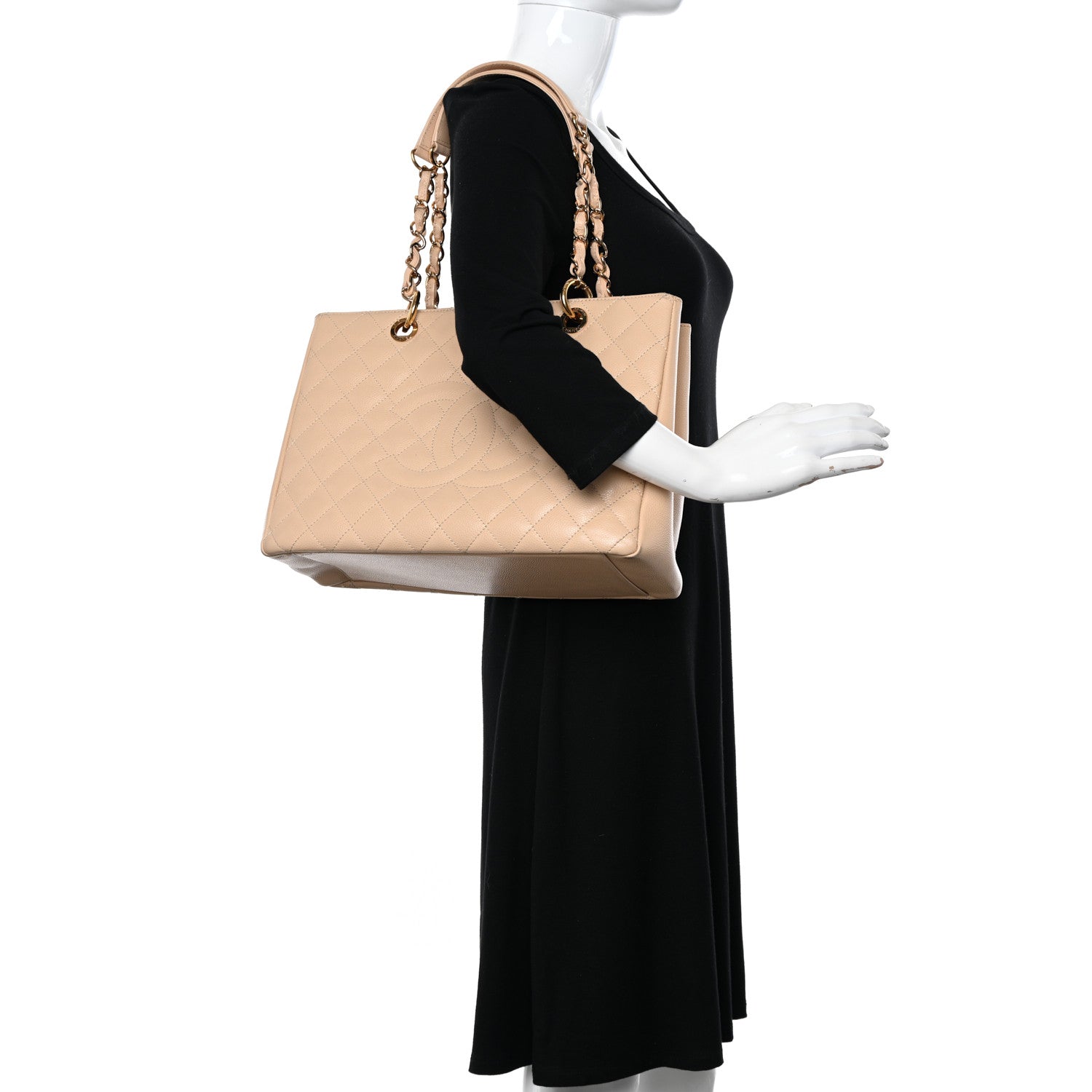 Chanel Caviar Quilted Grand Shopping Tote GST Beige Clair 2 of 12
