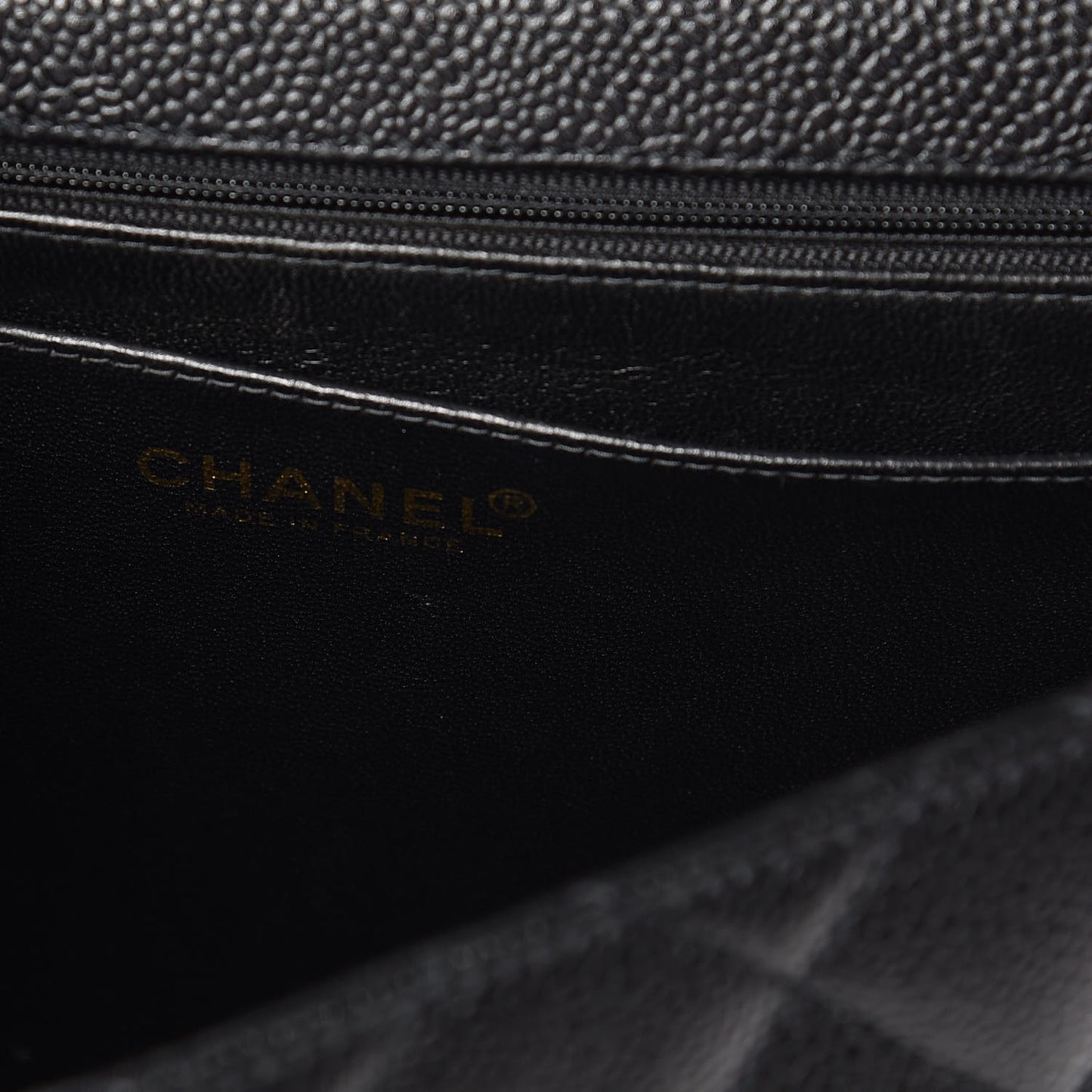 Caviar Quilted Jumbo Kelly Flap Black