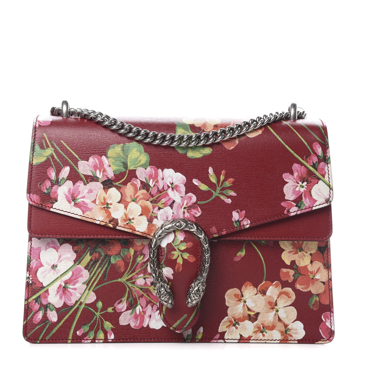 Calfskin Blooms Print Medium Dionysus Shoulder Bag Romantic Cherry Multicolor
