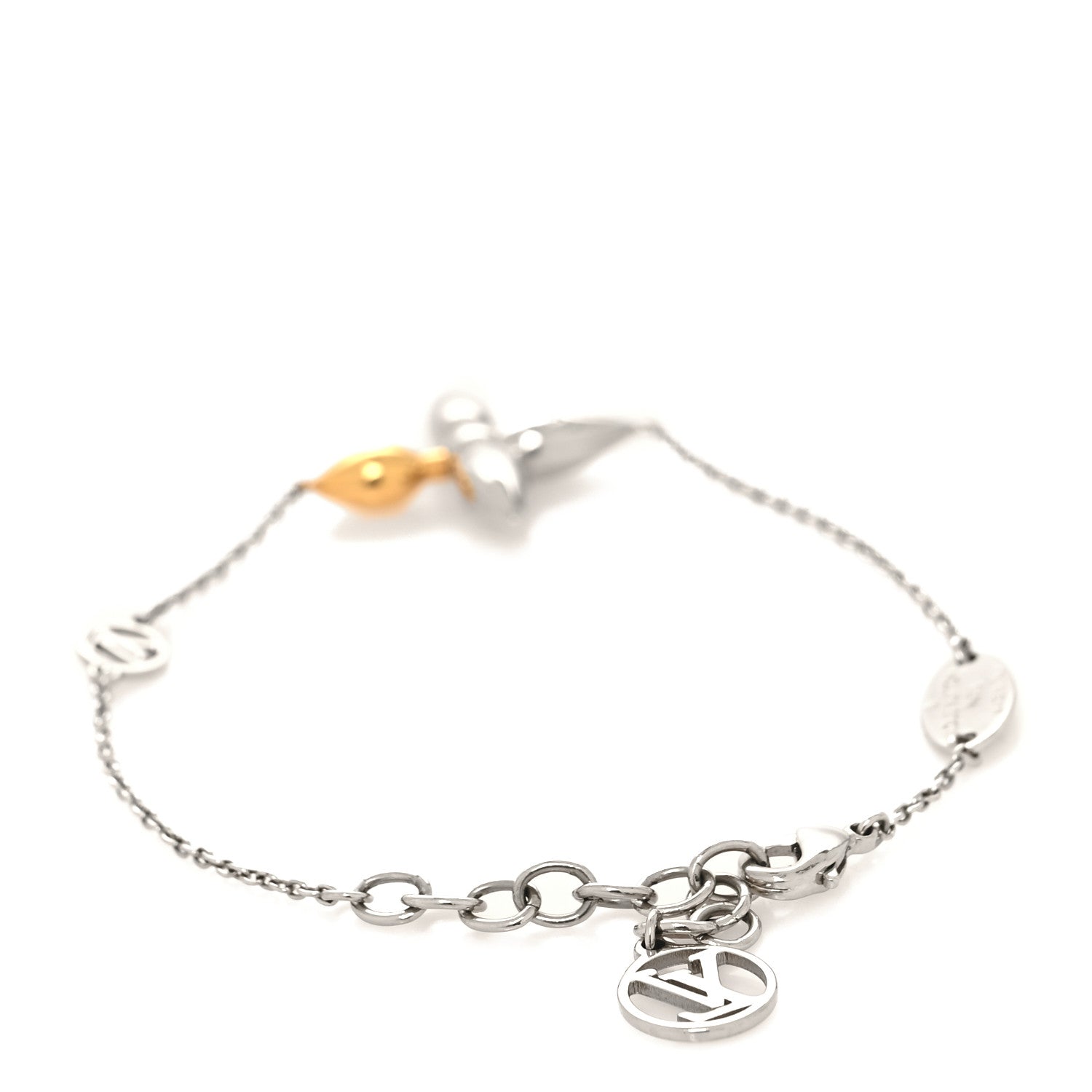 Louis Vuitton Metal Louisette Charm Bracelet Silver 3 of 5