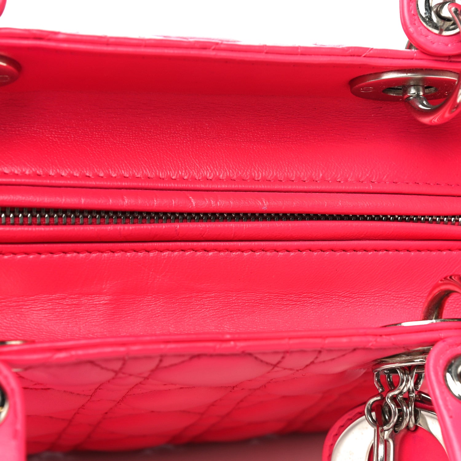 Christian Dior Lambskin Cannage Medium Lady Dior Pink 7 of 25