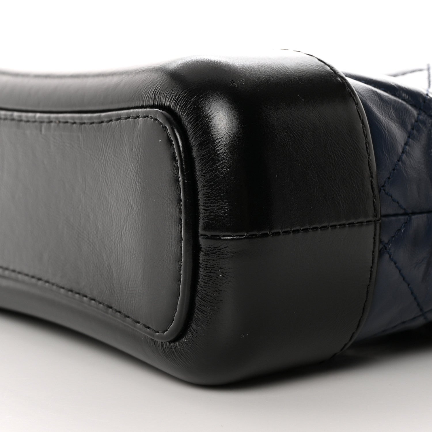 Chanel Aged Calfskin Quilted Small Gabrielle Hobo Navy Black 10 of 14