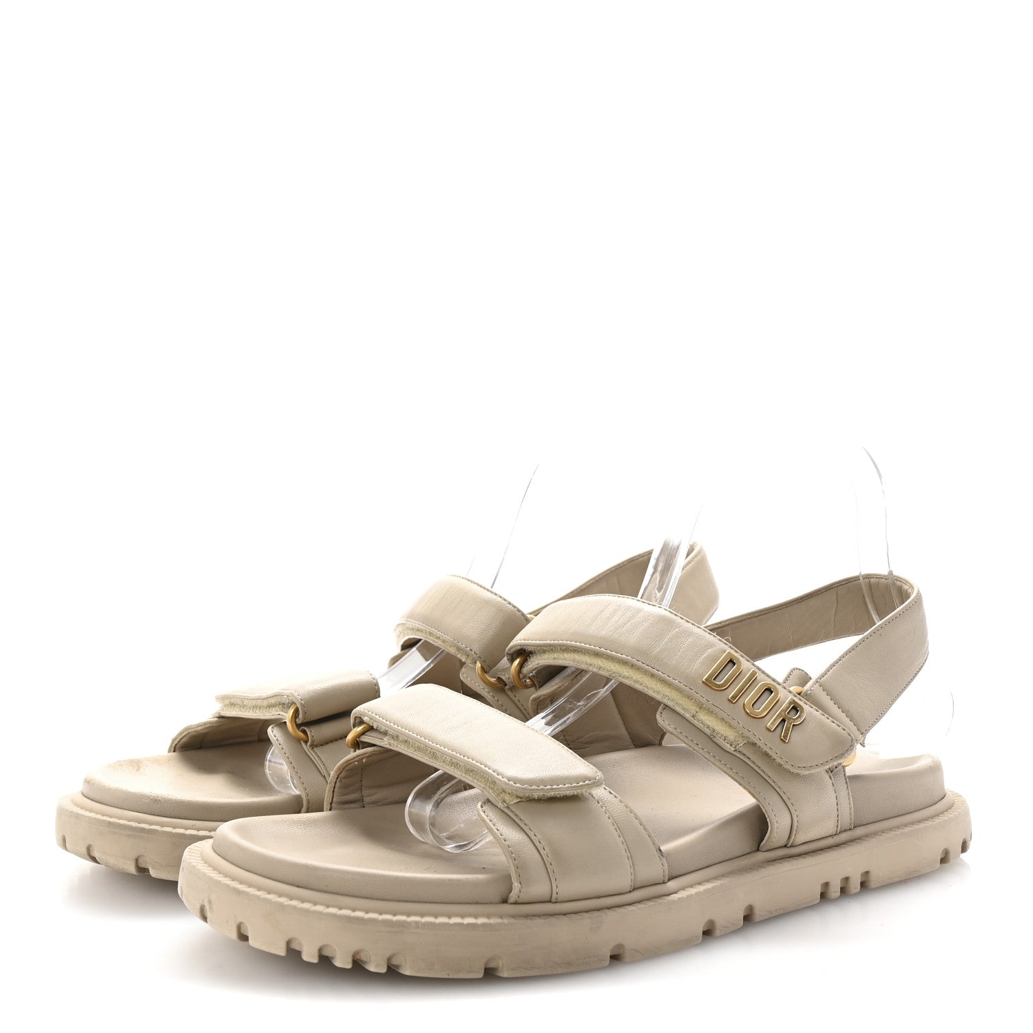 Christian Dior Lambskin Dioract 10mm Sandals 41 Off White 1685379