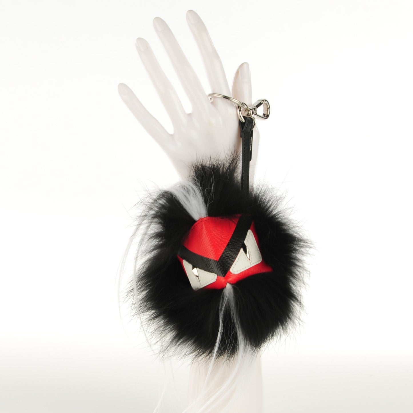 Vitello Elite Fox Goat Fur Igor Monster Bag Bug Cube Charm Rosso Black White