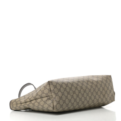 Gucci GG Supreme Monogram Medium Zippered Shopping Tote Dark Brown 4 of 15