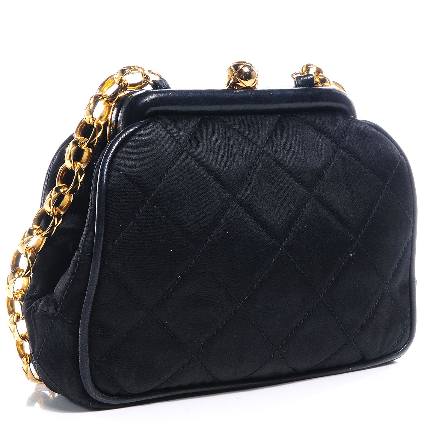 Satin Framed Mini Evening Bag Black