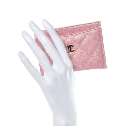 Chanel Iridescent Caviar Quilted Card Holder Rose Pink 2 of 9