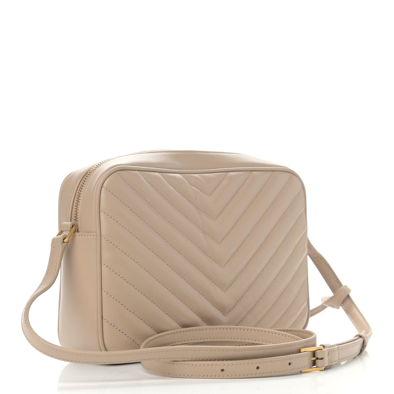 Saint Laurent Calfskin Matelasse Monogram Lou Camera Bag Dark Beige 3 of 11