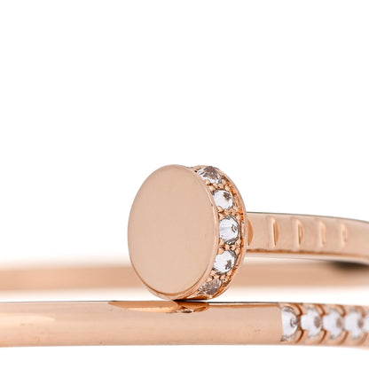 Cartier 18K Pink Gold Diamond Small Juste Un Clou Reverse Set Bracelet 18 3 of 5