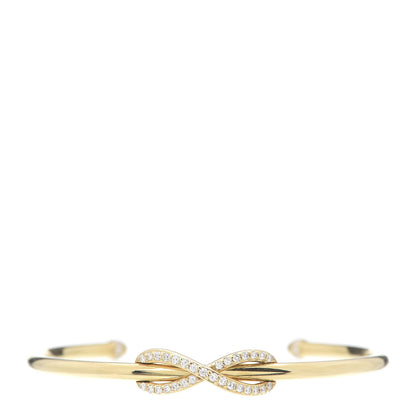 Tiffany 18K Yellow Gold Diamond Infinity Cuff Bracelet 1 of 5