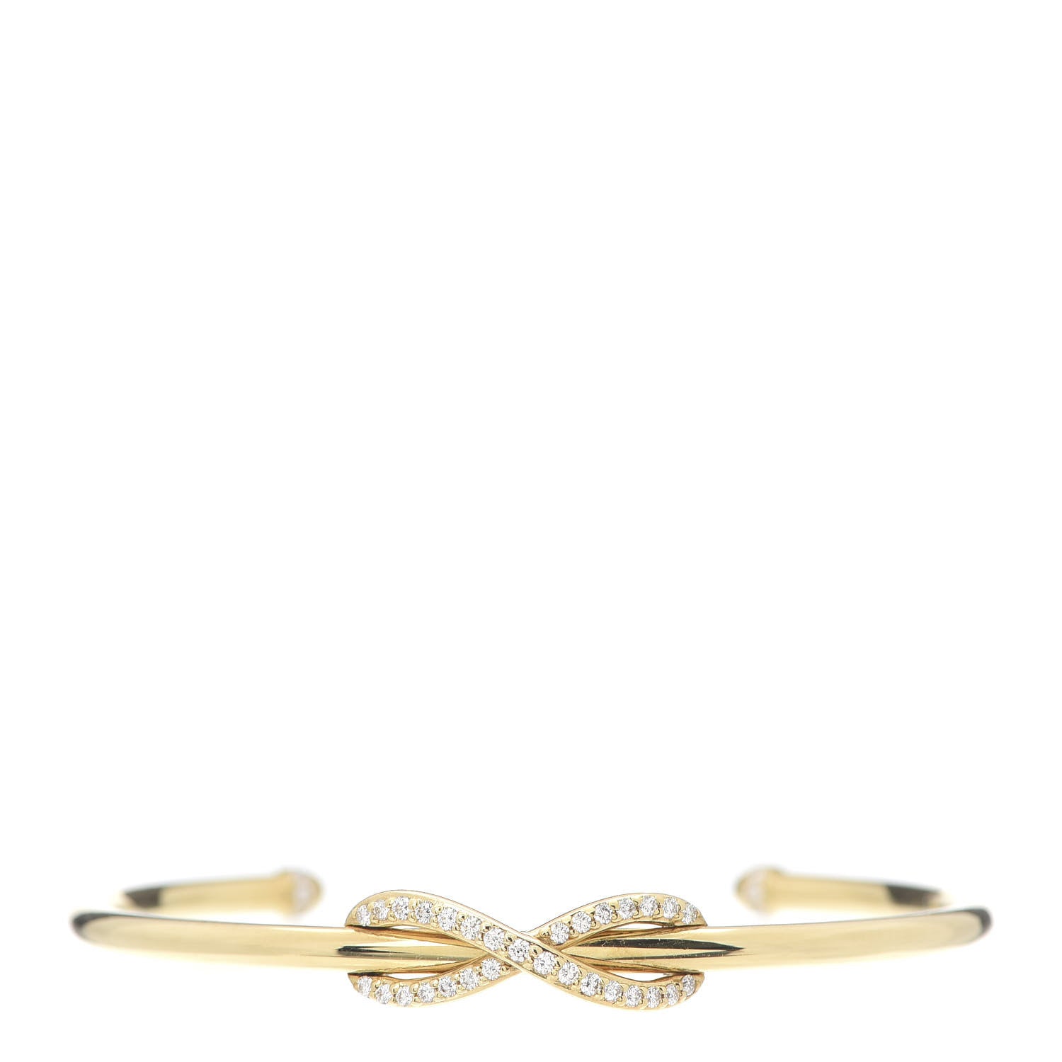 Tiffany 18K Yellow Gold Diamond Infinity Cuff Bracelet 1 of 5