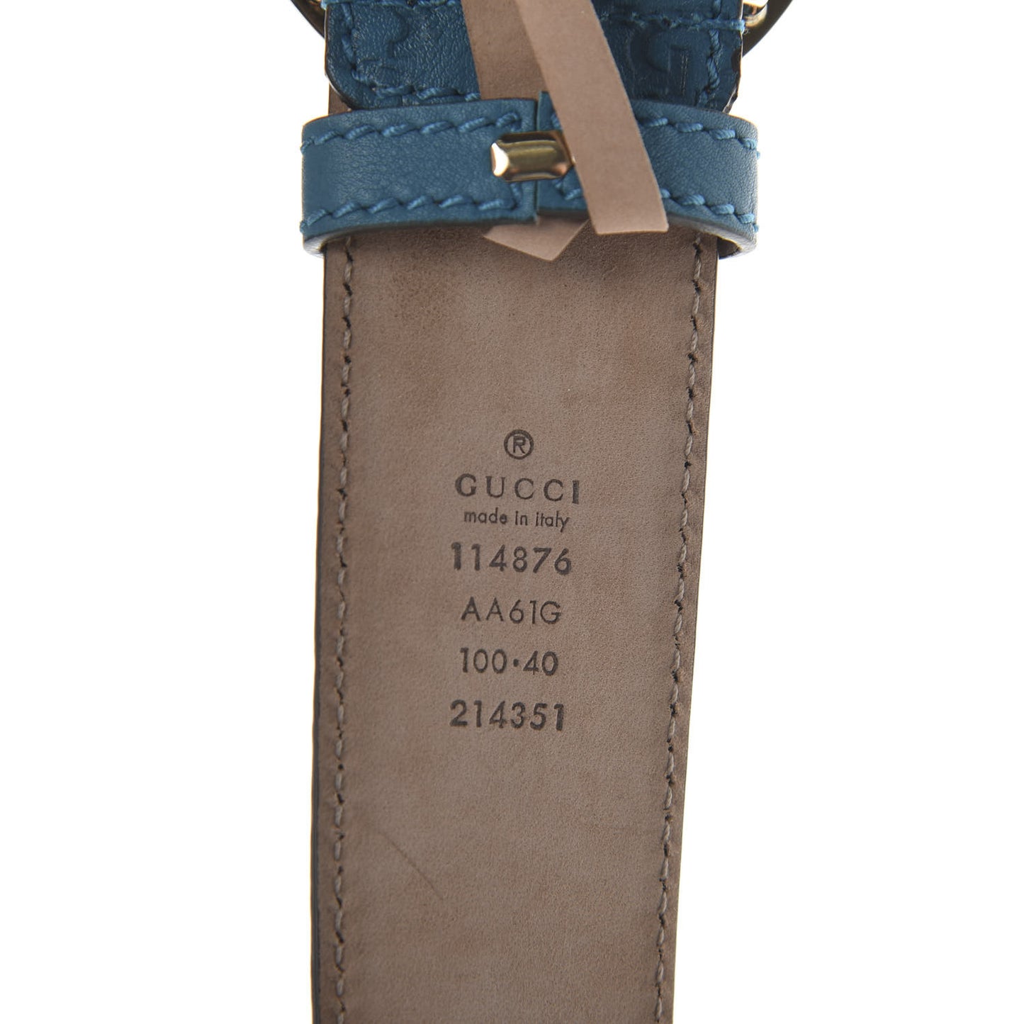 Guccissima Signature Interlocking G 40mm Belt 100 40 Deep Cobalt