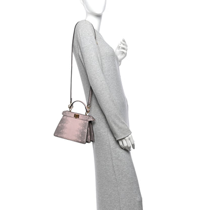 Fendi Lizard Togo Lucido Petite Peekaboo I SEE U Satchel Soft Berry 2 of 10
