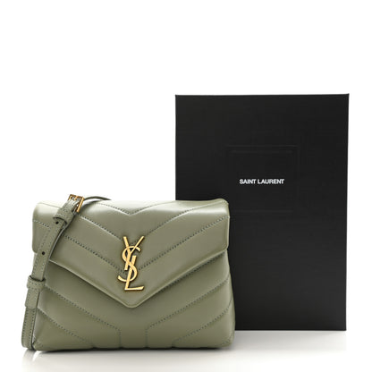 Saint Laurent Calfskin Y Quilted Monogram Toy Loulou Crossbody Bag Light Sage 10 of 10