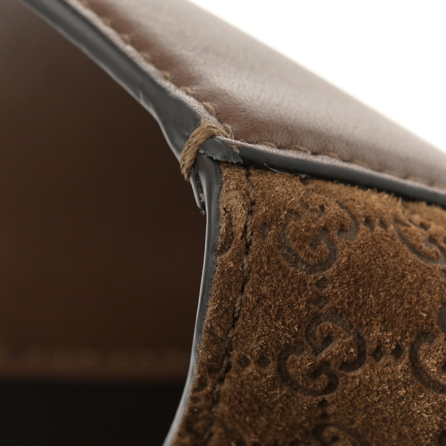 GG Suede B Large Shoulder Bag Brown