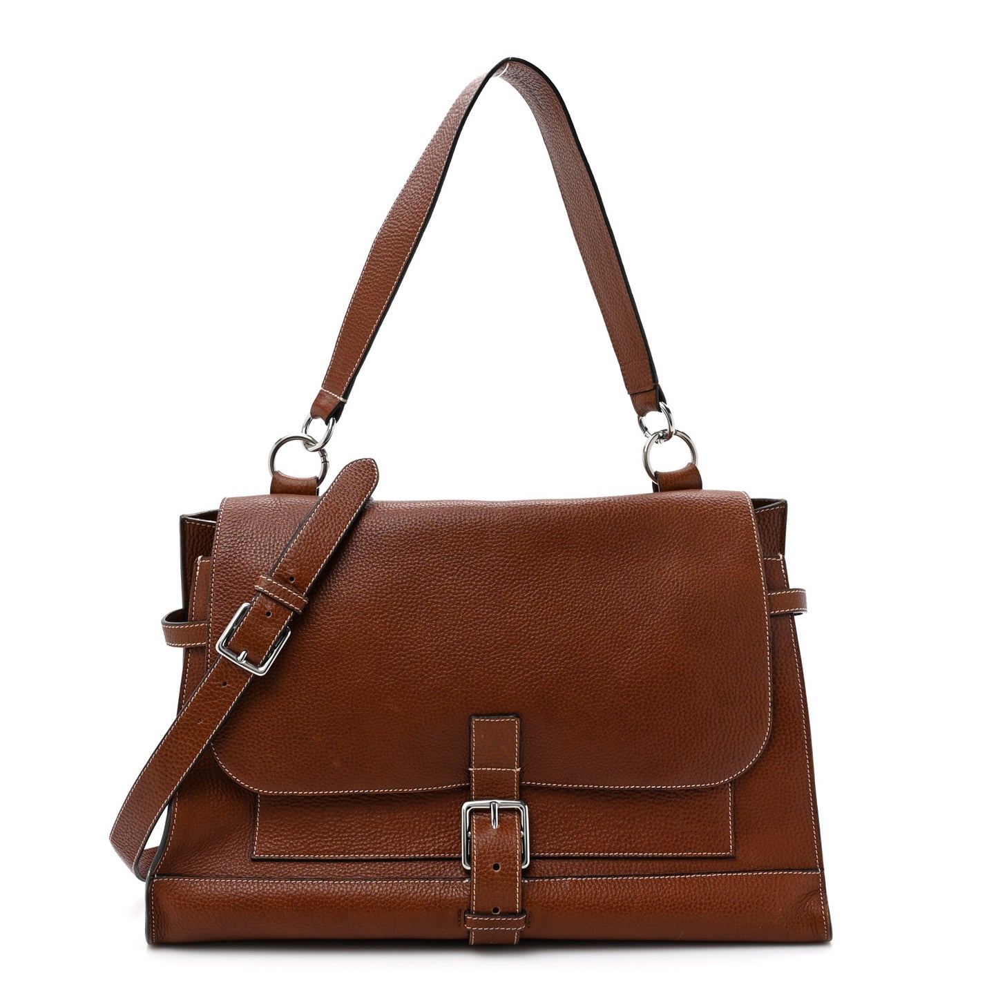 Classic Grain Calfskin Medium Chiltern Satchel Oak