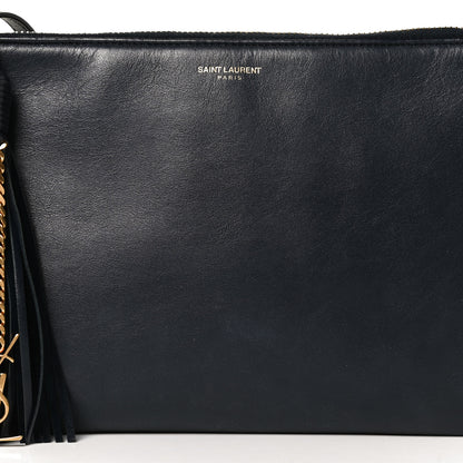 Saint Laurent Calfskin Teen Monogram Crossbody Bag Blue 9 of 12