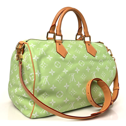 Louis Vuitton Calfskin Monogram Speedy P9 Bandouliere 40 Frozen Lime 3 of 10