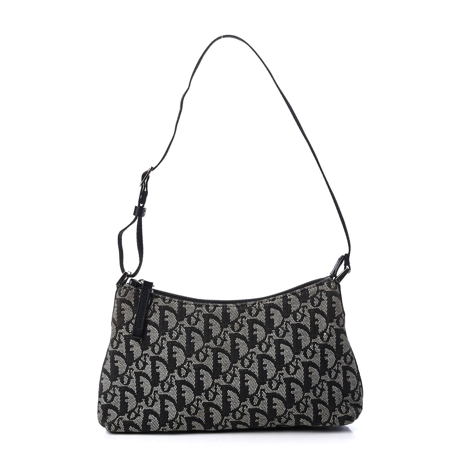 Christian Dior Monogram Shoulder Bag Pochette Black 1 of 9