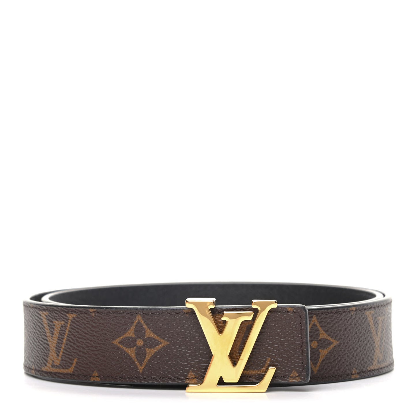 Calfskin Monogram 30mm LV Initiales Reversible Belt 80 32 Black