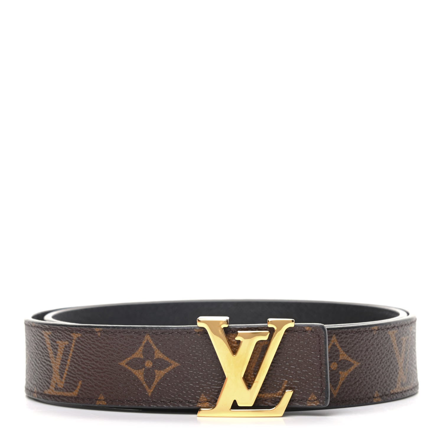 Louis Vuitton Calfskin Monogram 30mm LV Initiales Reversible Belt 80 32 Black 1 of 6
