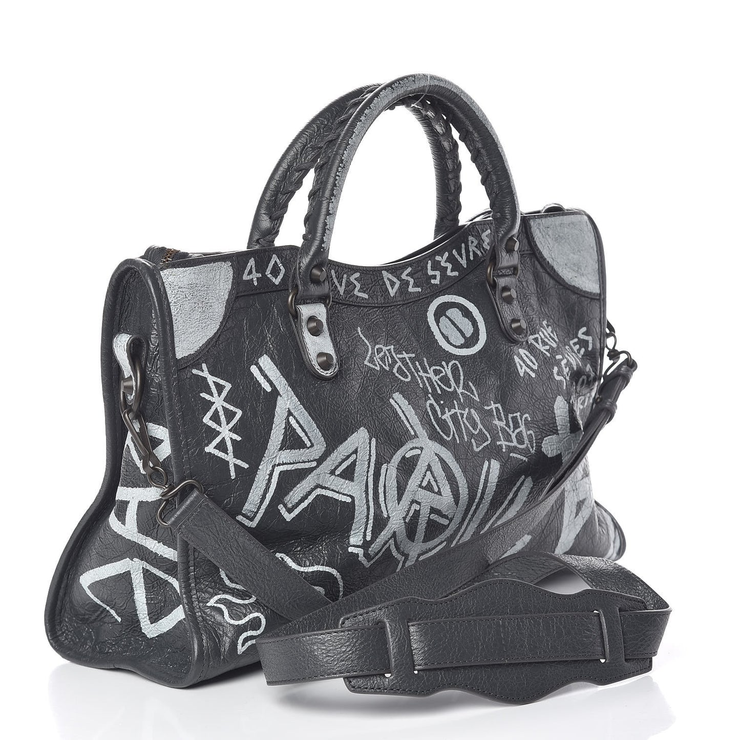 Agneau Arena Graffiti All Over Classic Hardware City Gris Fossile White