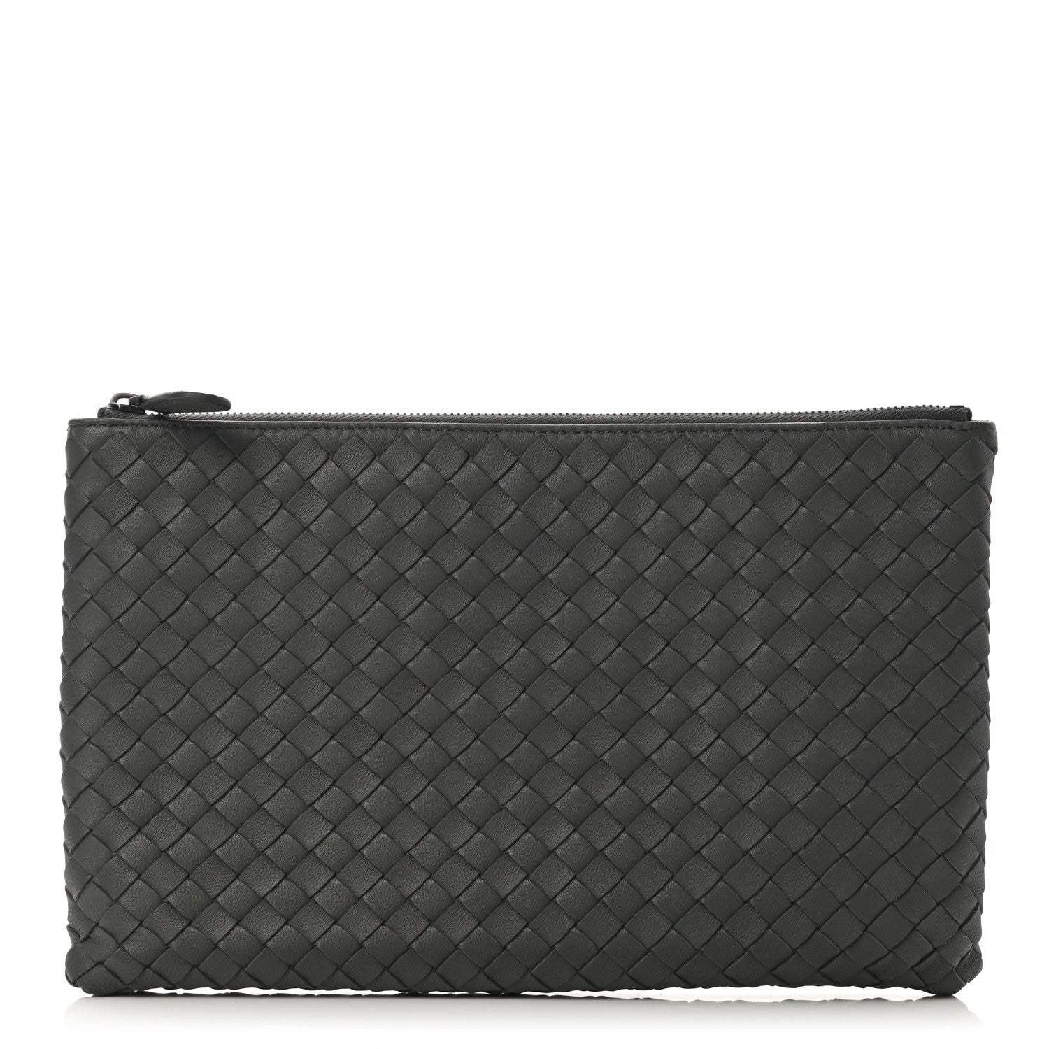 Bottega Veneta Nappa Intrecciato Medium Zip Pouch Grey 1 of 7