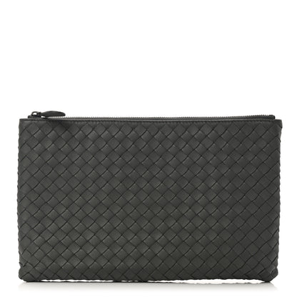 Bottega Veneta Nappa Intrecciato Medium Zip Pouch Grey 1 of 7