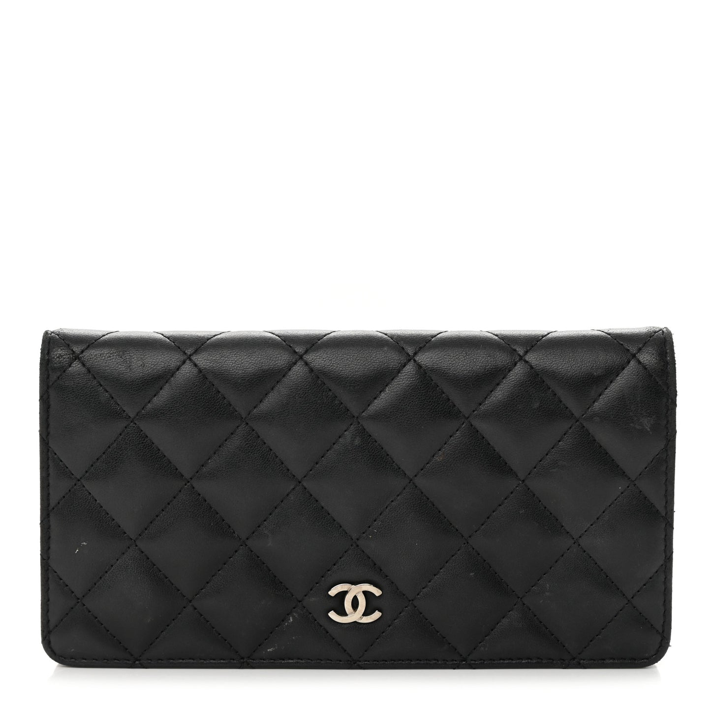 Lambskin Quilted Yen Wallet Black