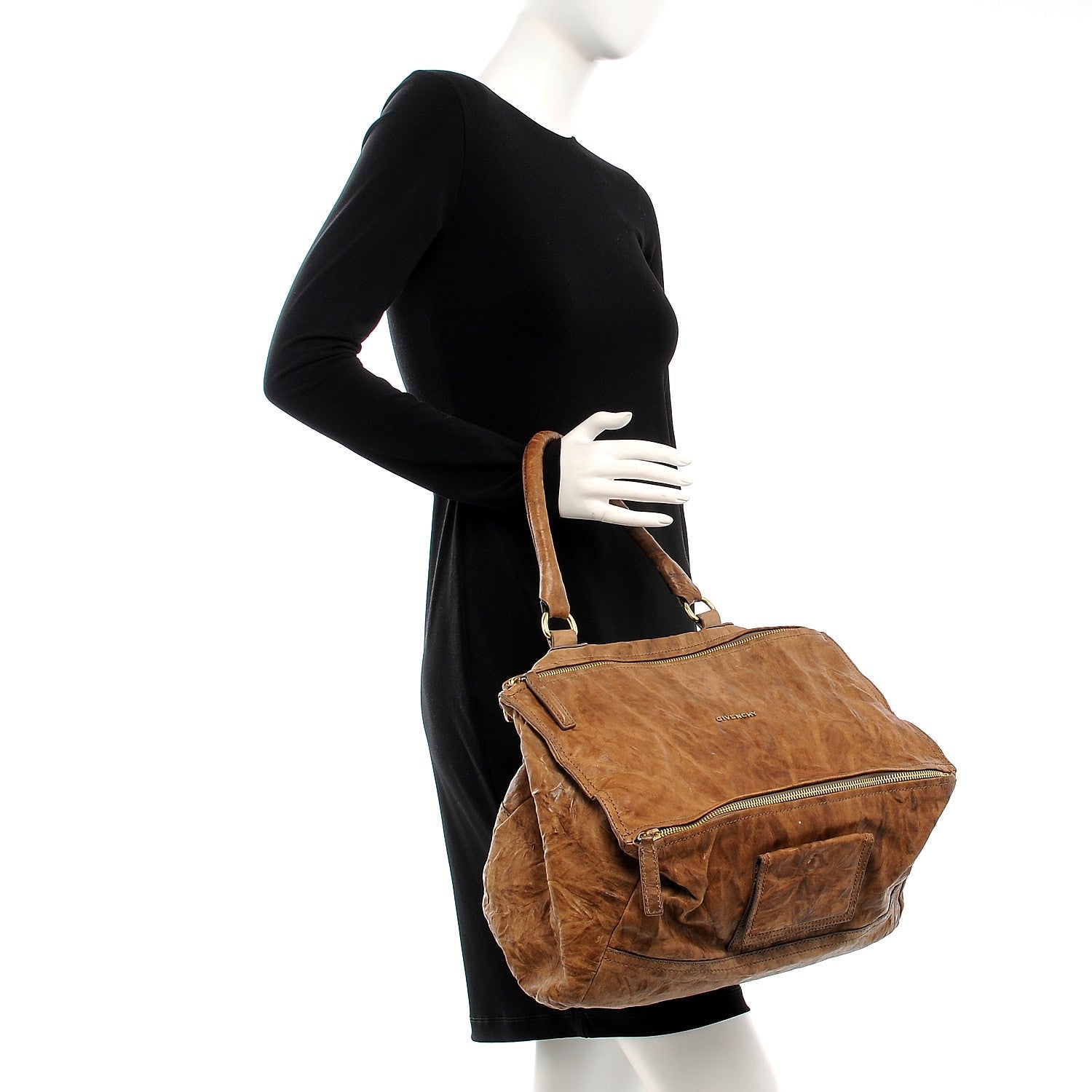 Givenchy Tumbled Sheepskin Large Pandora Brown 3 of 16