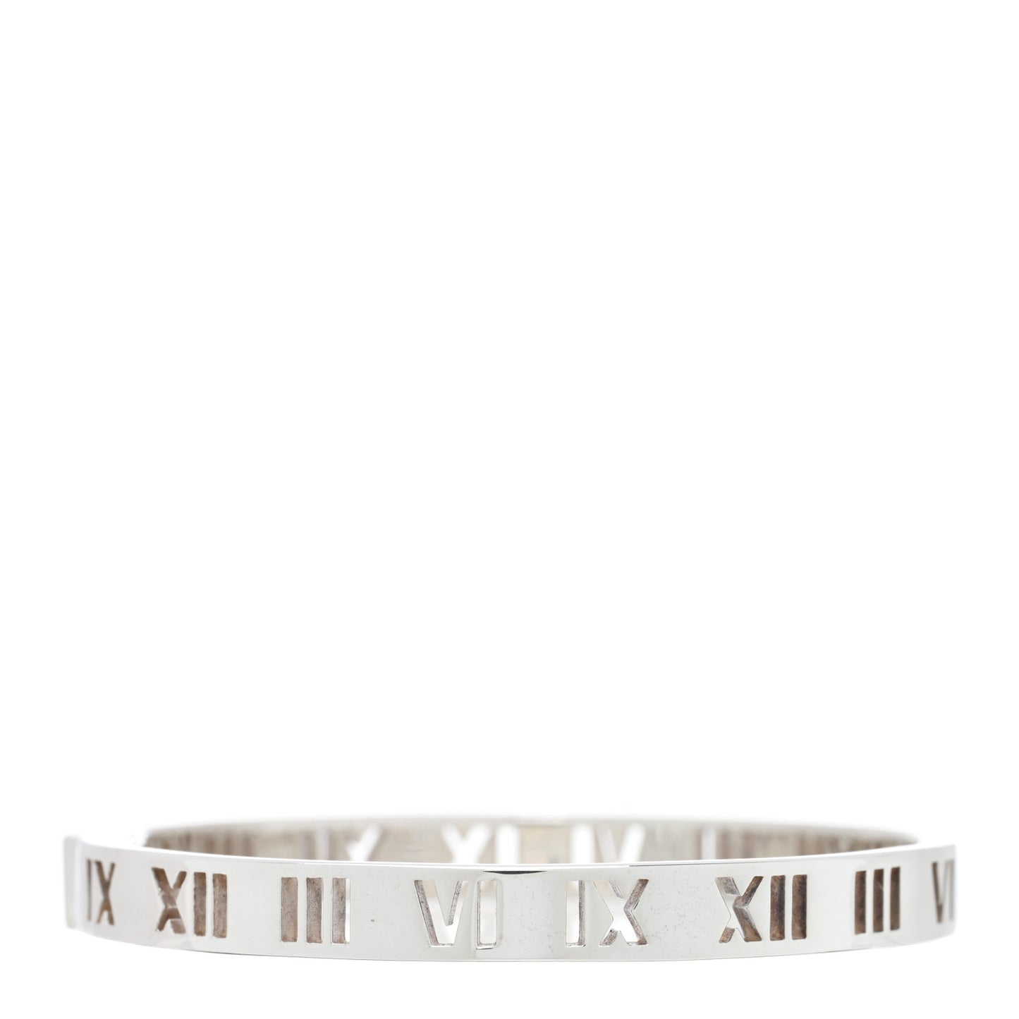 Sterling Silver Atlas Pierced Hinged Bangle Bracelet