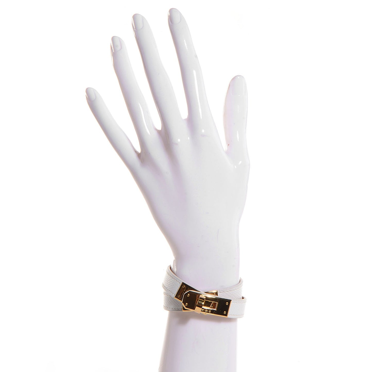 Epsom Kelly Double Tour Bracelet XS White