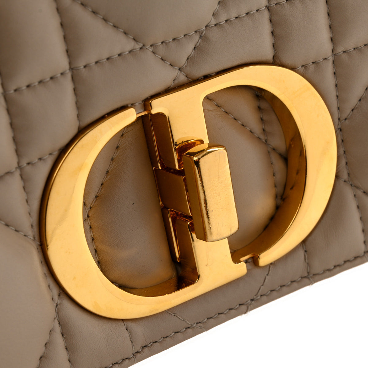 Christian Dior Calfskin Macrocannage Medium Caro Bag Sand 11 of 14