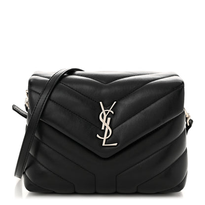 Saint Laurent Calfskin Y Quilted Monogram Toy Loulou Crossbody Bag Black 1 of 10