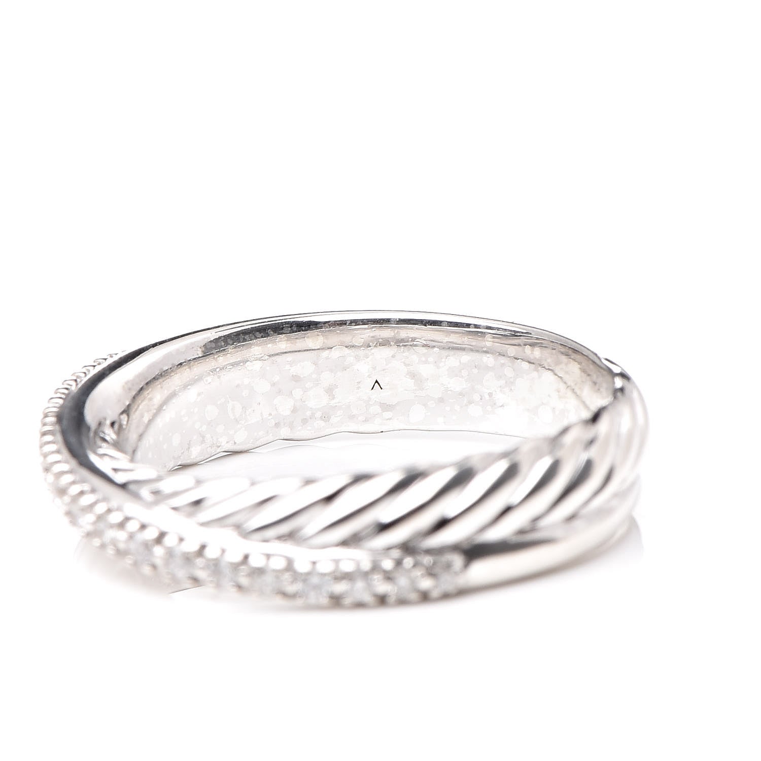 David Yurman Sterling Silver Diamond 5mm Crossover Ring 54 7 4 of 5